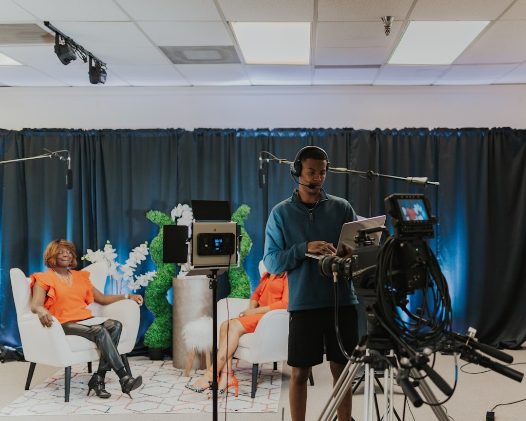 tv host interviewing guest